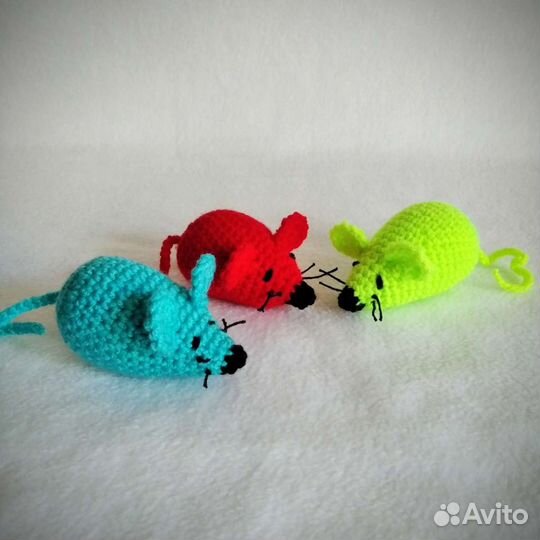 Игрушка для кошки Мышь с кошачьей мятой 3 шт