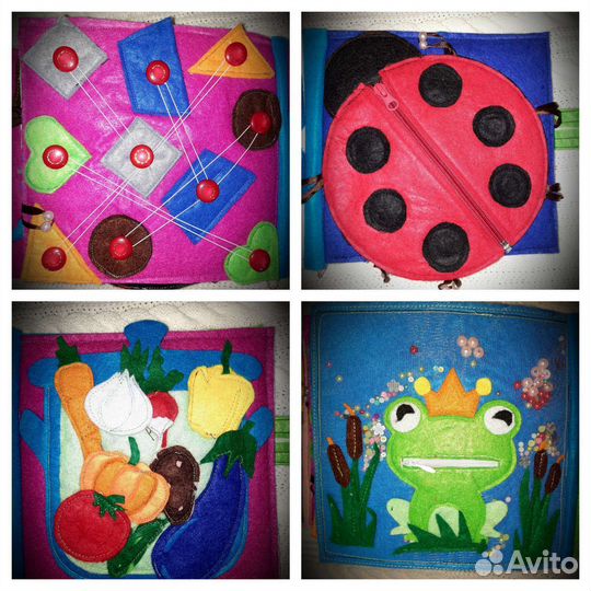 Развивающие фетровые книги для детей