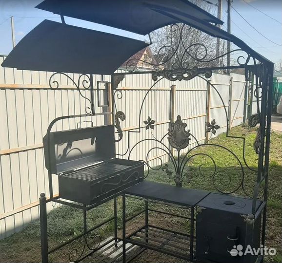 Мангал с печью под казан