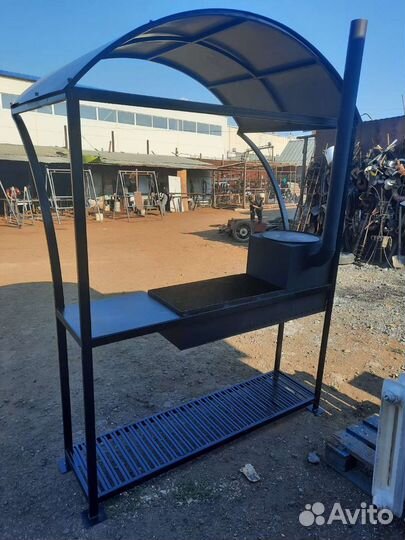 Мангал на 2 решетки с крышей и печь под казан