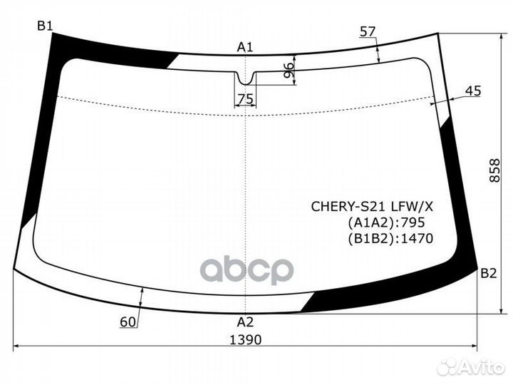 Стекло лобовое chery QQ6 (S21) 4D 06-10 chery-S