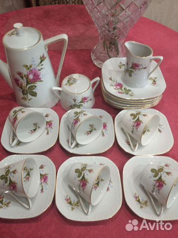 Кофейный фарфоровый сервиз винтажный