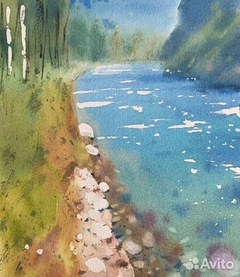 Картины акварель море