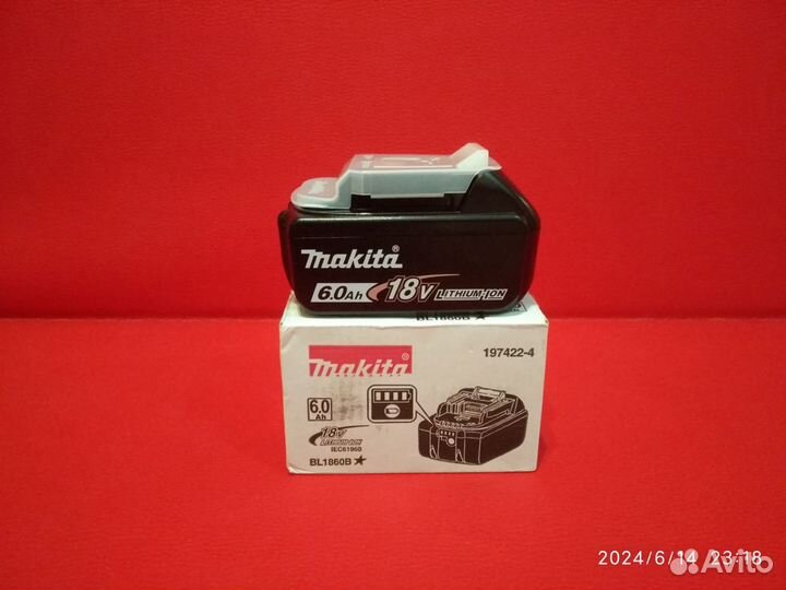 Аккумулятор Makita BL1860B 6.0Ач Li-Ion