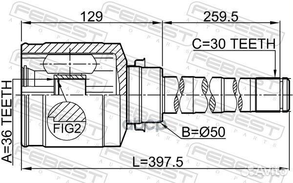 Шрус внутренний правый 36X50X30 0411-CW6WRH Febest