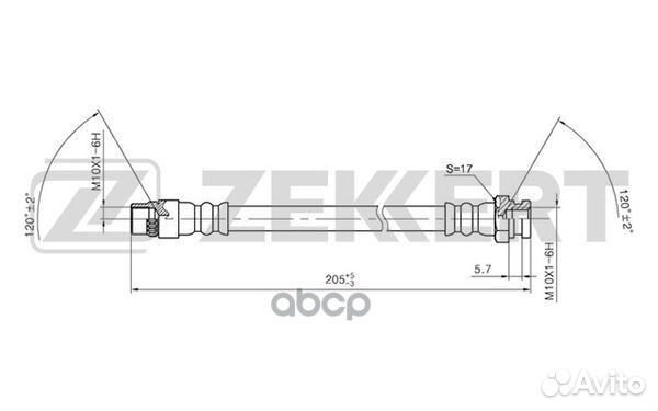 Шланг тормозной задний Citroen C2 05- C3 I II