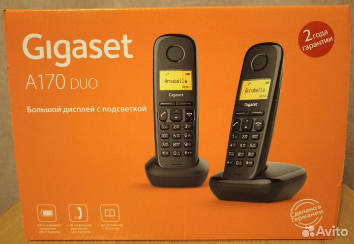 Телефон беспроводной (dect) Gigaset A170 DUO