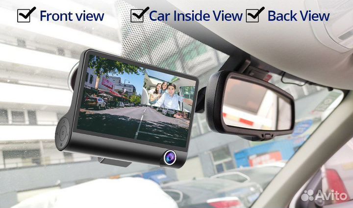 Видеорегистратор 3-камеры Регистратор