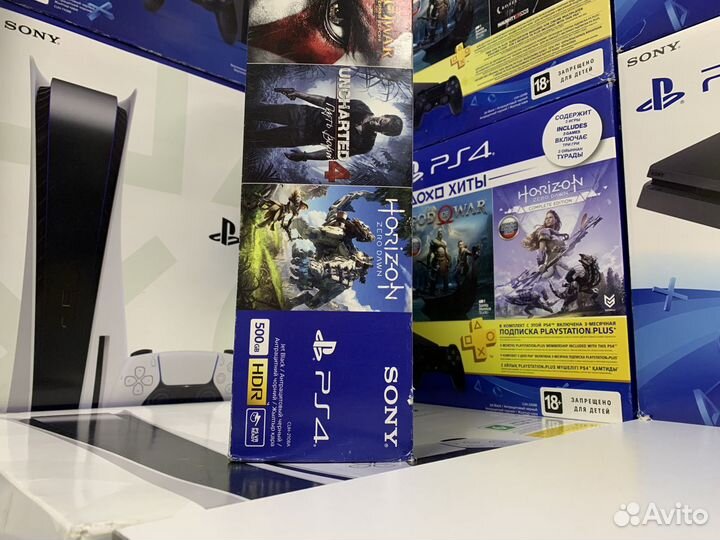 PS4 Slim 500Gb с играми