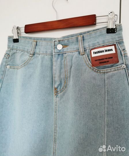 Джинсовая юбка миди 44 46