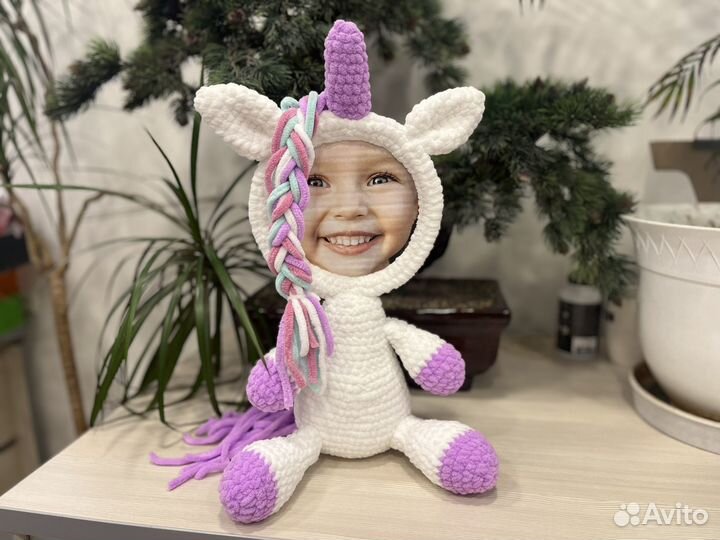 Фоторамка вязанный единорог