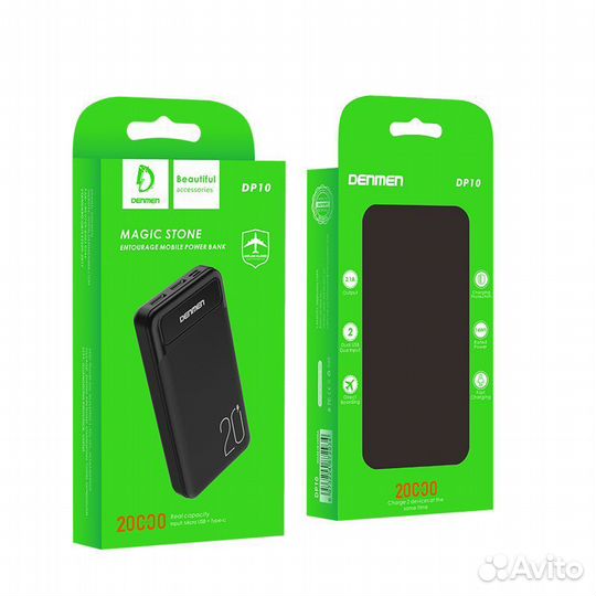 %%power bank denmen DP10 20000 mAh Black