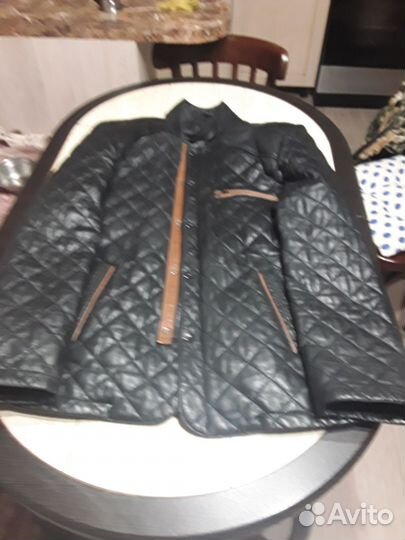 Кожаная куртка мужская 50 52 черная