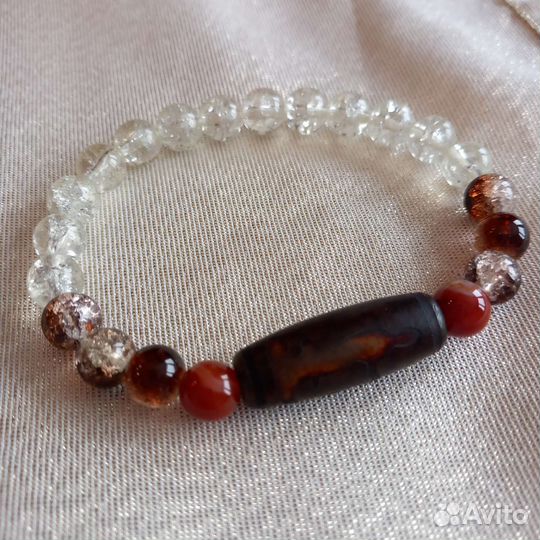 Браслет с бусиной дзи Гуань Инь