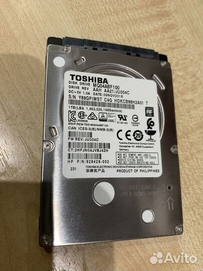 Toshiba hdd 1Tb 2.5