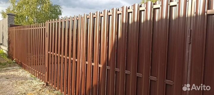 Забор из евроштакетника 50 метров