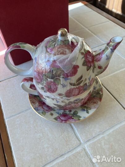 Чайный сервиз на 1 чел., фарфор (Китай) новый