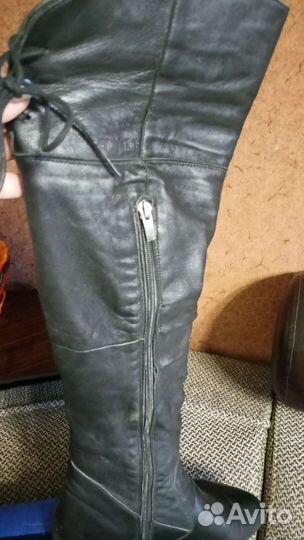 Ботфорты зимние кожаные