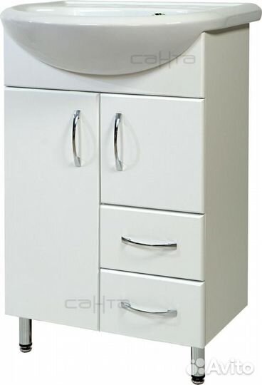 Тумба с раковиной санта Уют 55 2 двери, 2 ящика