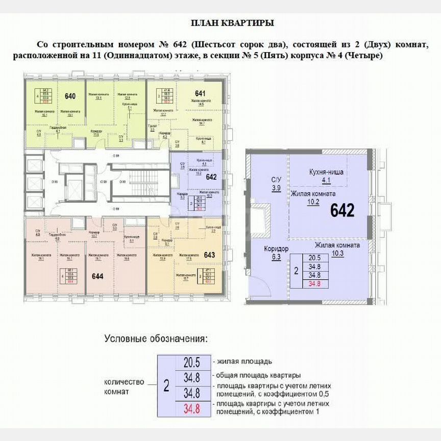 2-к. квартира, 34,8 м², 11/30 эт.