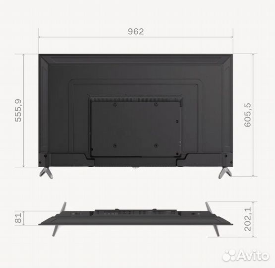 43” Телевизор Tuvio 4К ultra HD dled Frameless