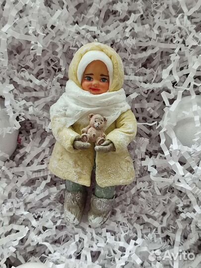 Ватная елочная игрушка