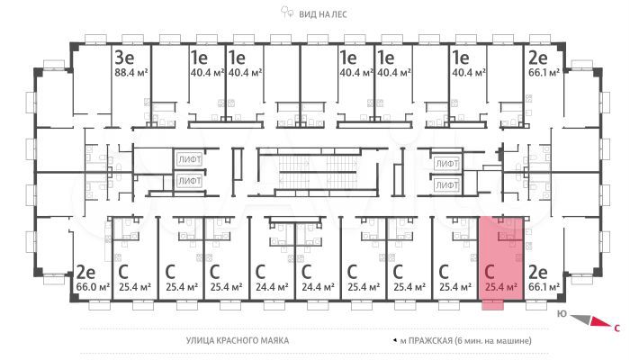 Квартира-студия, 25,4 м², 18/23 эт.
