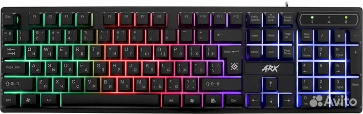 Игровая клавиатура Defender радужная подсветка