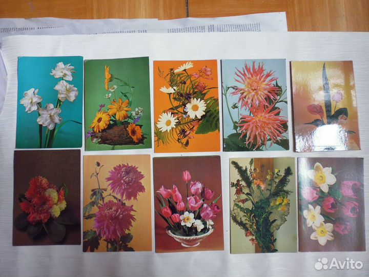 Открытки «Цветы, природа» 1960-80 гг. (советские)