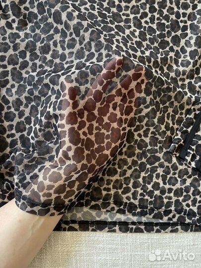 Жен.лонгслив- сетка Only, p. XL. Лео- принт