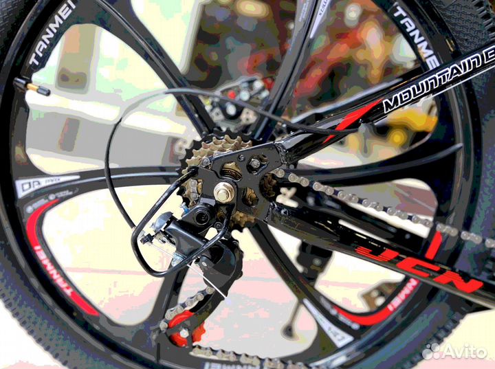 Велосипед на дисках JCN 24'' черный/красный