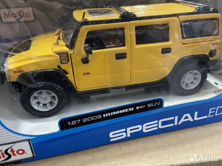 Hummer H2 2003 maisto 1:27 модель джипа