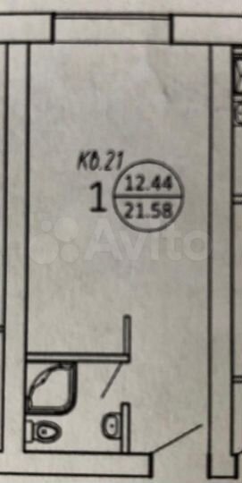 Квартира-студия, 22 м², 2/3 эт.