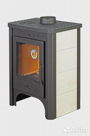 Печь-камин бавария с плитой и теплообменником Экок