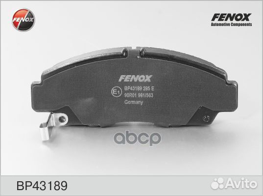 Колодки тормозные дисковые передние BP43189 fenox