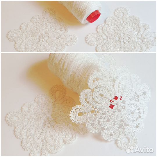 Лен для кружева, белый и шампань