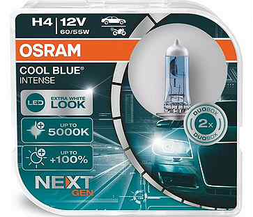 Автолампа osram H4 12V 60/55W P43t +100% Cool Blue