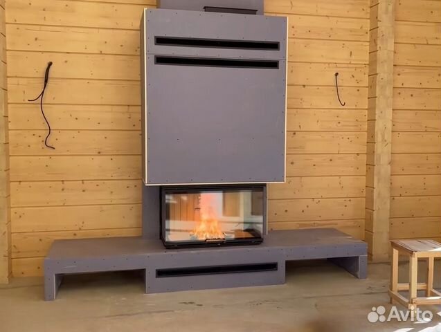 Каминная топка 3 стекла