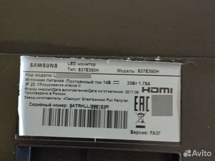 Монитор в разборе S27E390H