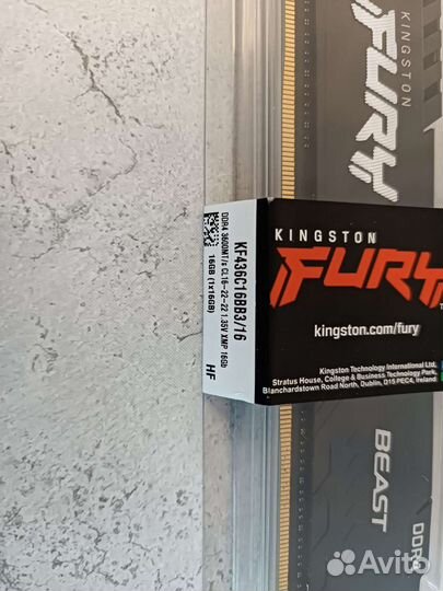 Оперативная память FuryBeast DDR4 -16gb 3600mhz