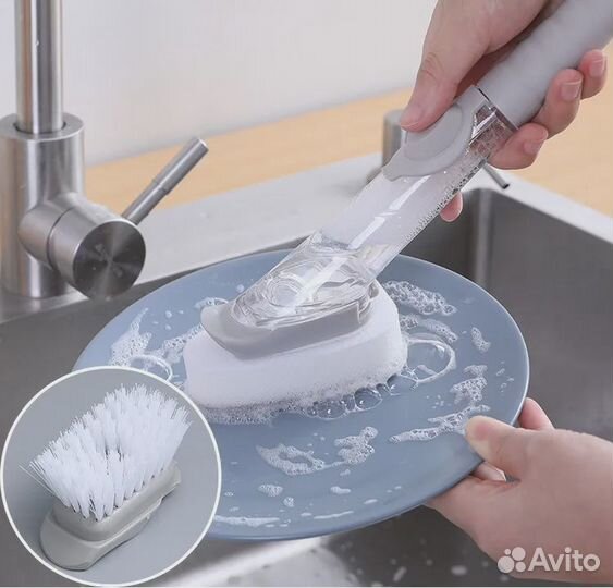 Щетка для мытья посуды с дозатором для моющего сре