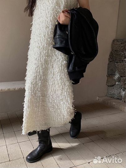 Платье с бахромой Zara Lime