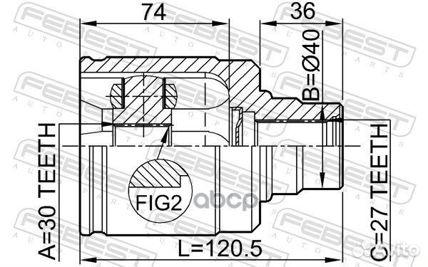 ШРУС внутренний 30X40X27 honda civic ferio 0311