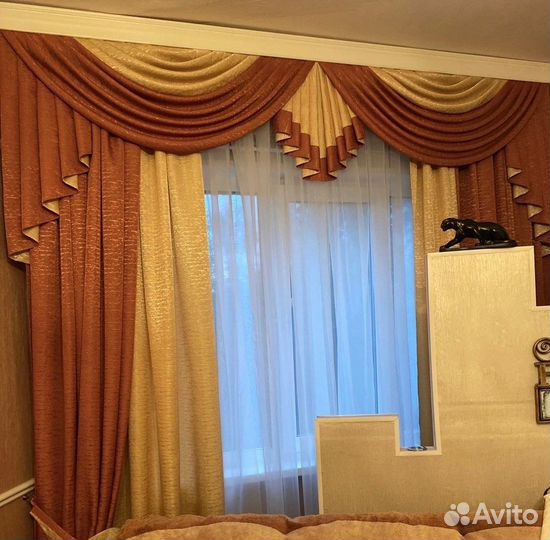 Шторы с ламбрекеном бу