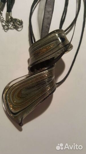 Брошь винтаж СССР + Муранское стекло подвеска