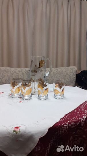 Набор графин стаканы богемия,графины,ваза СССР