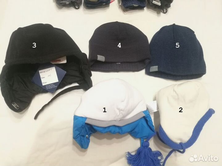 Новые Huppa зима шапки 50, 54 и варежки 2,3