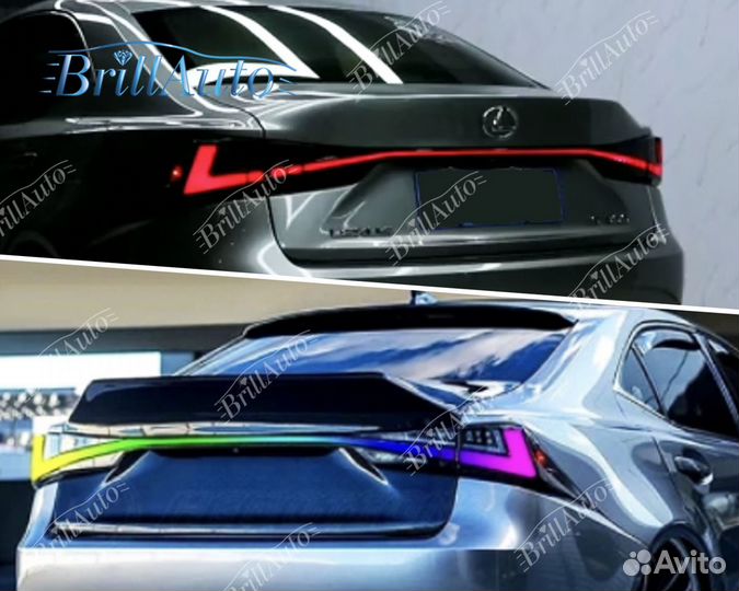 Задние фонари Lexus IS 2013-2021 черные RGB