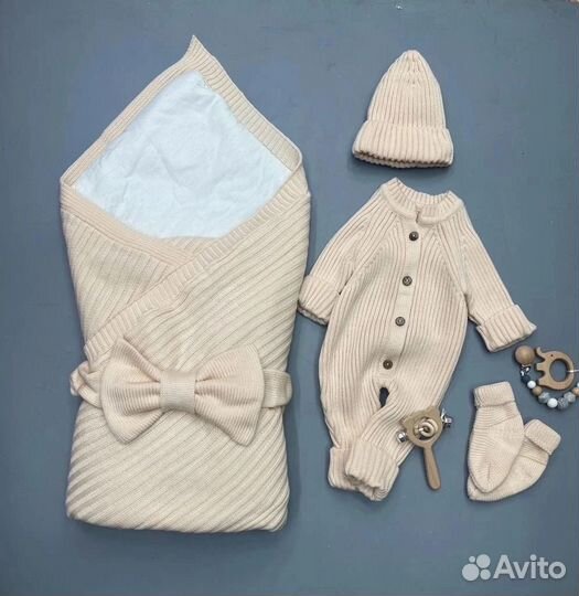 Конверт на выписку вязанный 0-6 месяцев