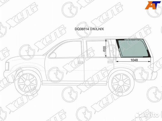 Боковое стекло кузова заднее левое Tahoe 400